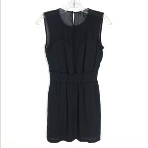 BCBG Maxazria Cybil black sleeveless sheer mini dress elastic waist 
Size XXS